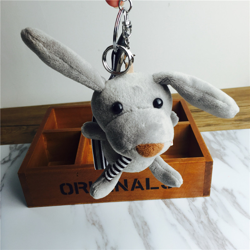 Cartoon doll Keychain hanging bag strap gray small plush accessories4