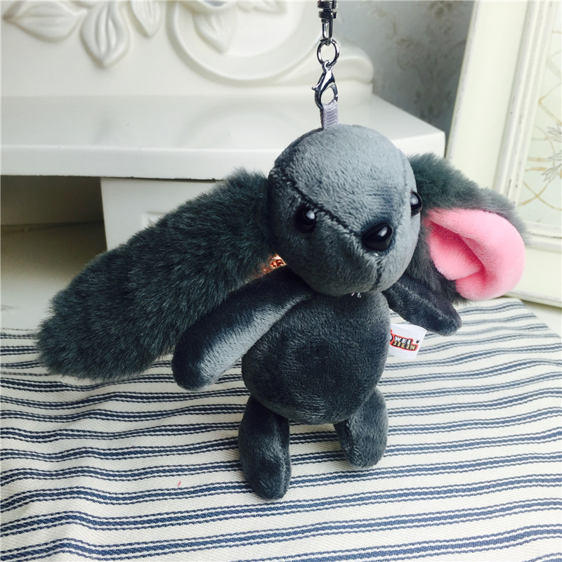 Cartoon rabbit Keychain hanging bag strap gray small plush accessories2