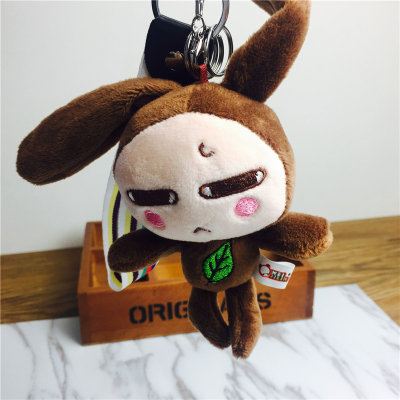 Cartoon long ear rabbit Keychain hanging bag chocolate small plush jewelry ornaments4