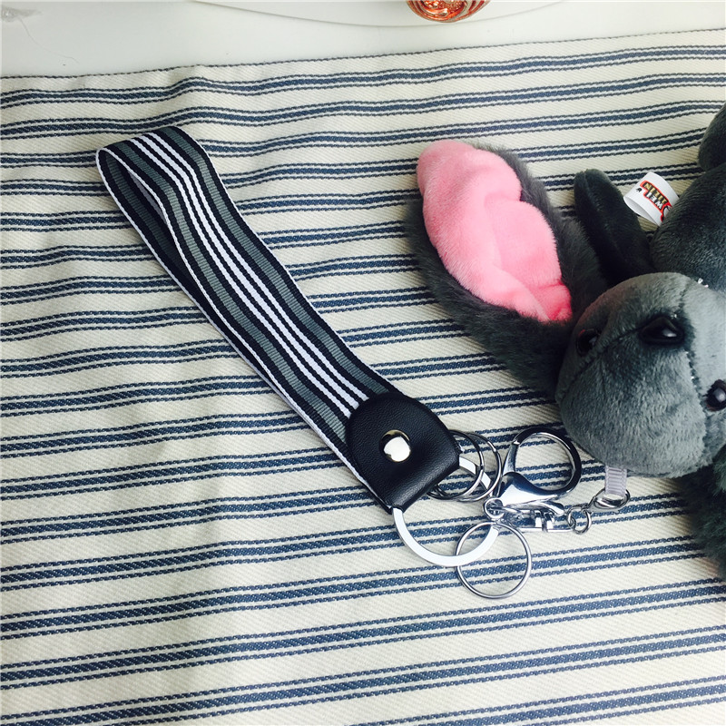 Cartoon rabbit Keychain hanging bag strap gray small plush accessories5