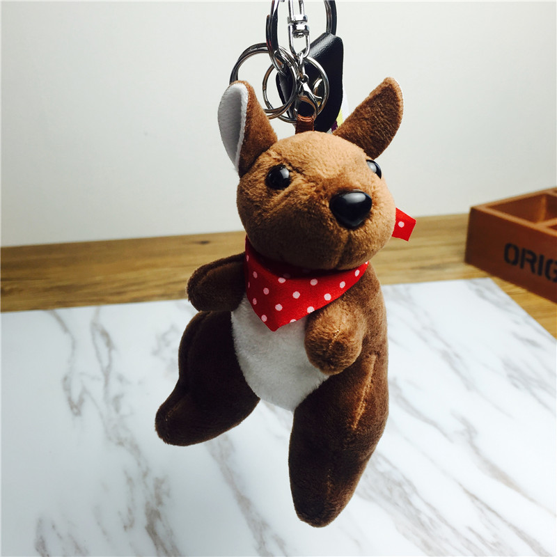 Kangaroo Keychain hanging bag chocolate small plush jewelry ornaments4