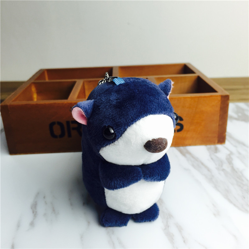 Cartoon long tail squirrel Keychain hanging bag Blue Plush small jewelry ornaments1