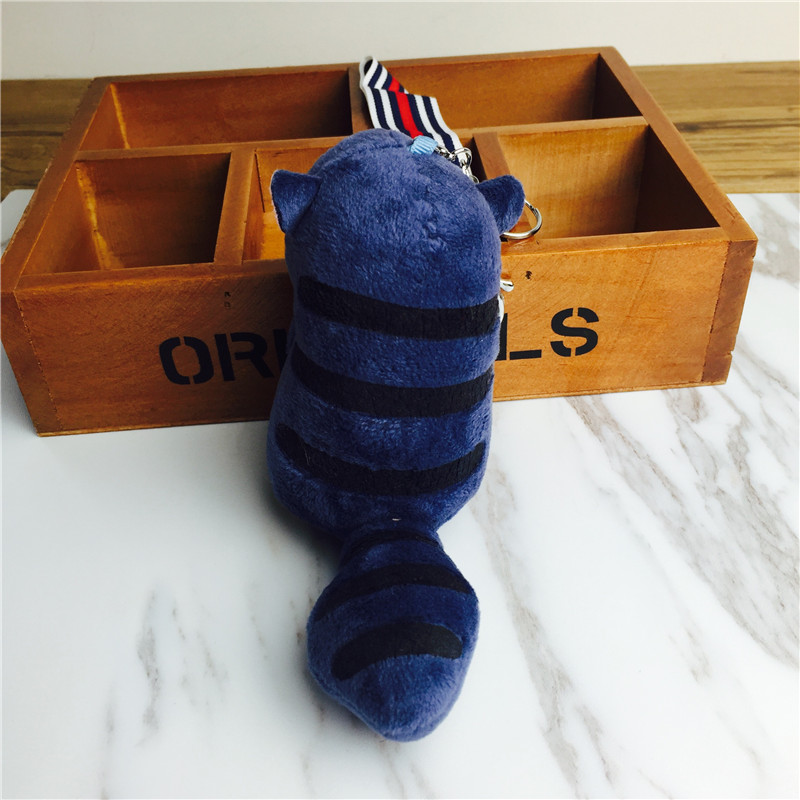 Cartoon long tail squirrel Keychain hanging bag Blue Plush small jewelry ornaments2