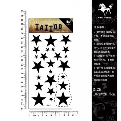 KingHorse Tattoo Sticker black Pentagram pattern waterproof Tattoo Sticker quality tattoo paper sticker2