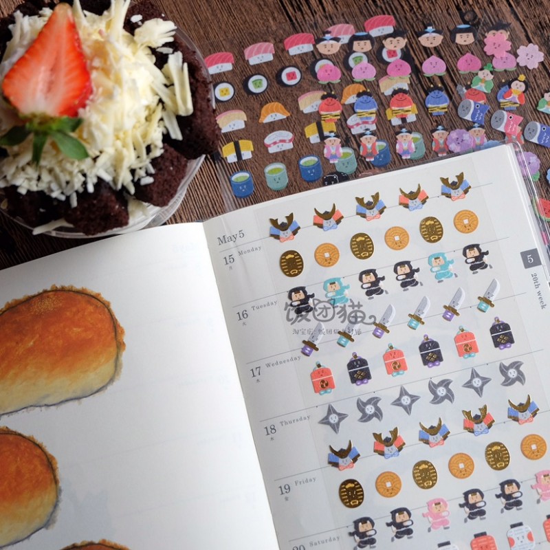 MINDWAVE Japanese and food transparency and paper travel stickers, hand stickers and wind stickers.4