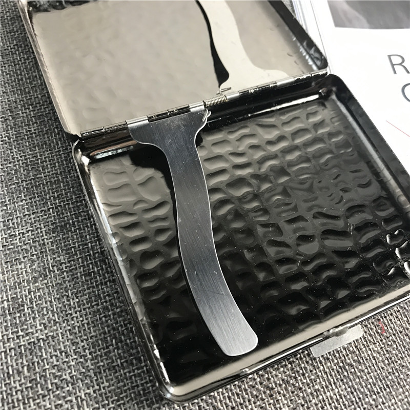 Black Hubei pattern super slim cigarette box, cigarette clip, portable male cigarette box3