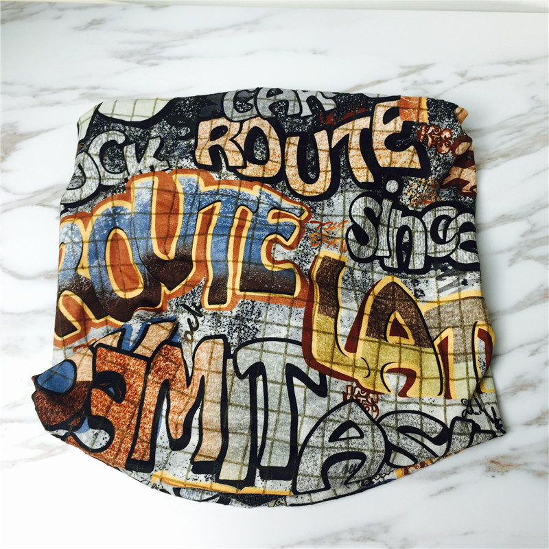 Multifunctional outdoor sports men and women headscarf knitted scarf collar graffiti letters gradient1