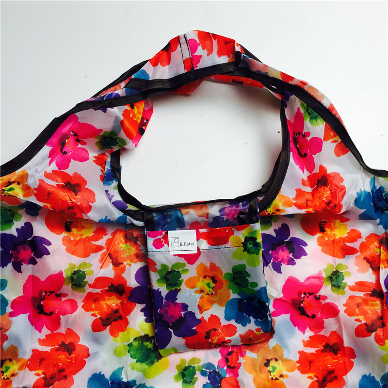 Folding shopping bags fashion bags to buy Caibao high-capacity portable bag trumpet4