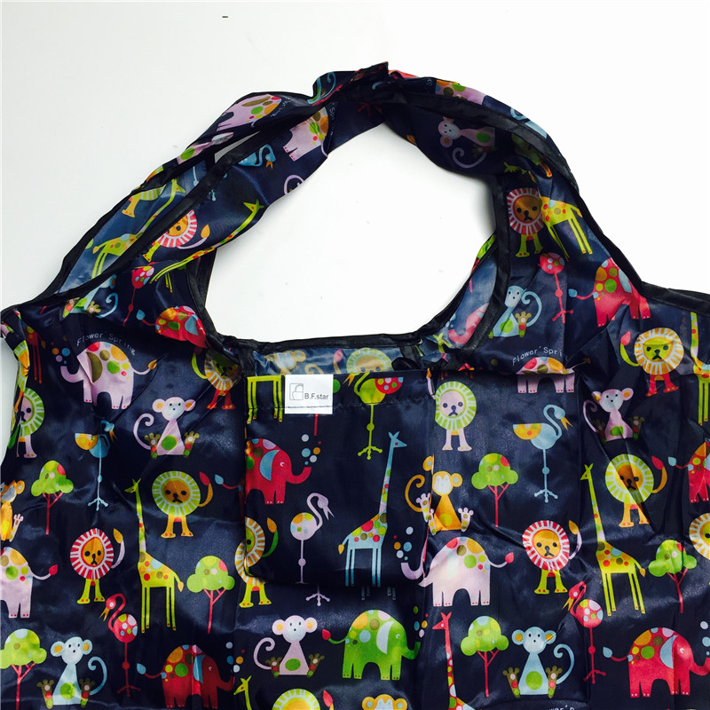 Folding shopping bags fashion bags to buy Caibao high-capacity portable bag trumpet4