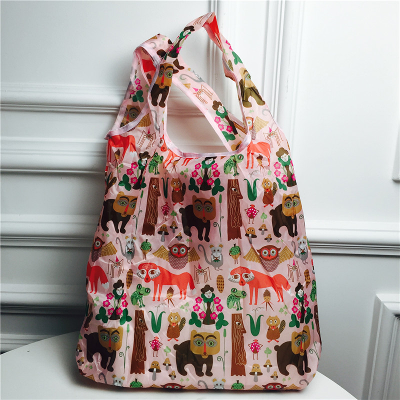 Folding shopping bags fashion bags to buy Caibao high-capacity portable bag trumpet5