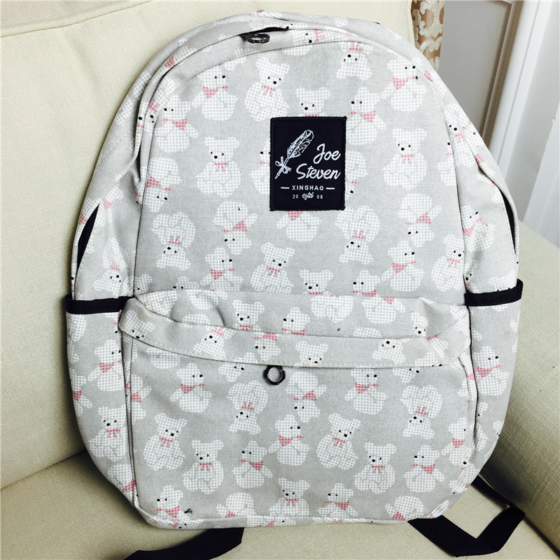 Printed backpack Korean shoulder bag women school wind lovely schoolbag1