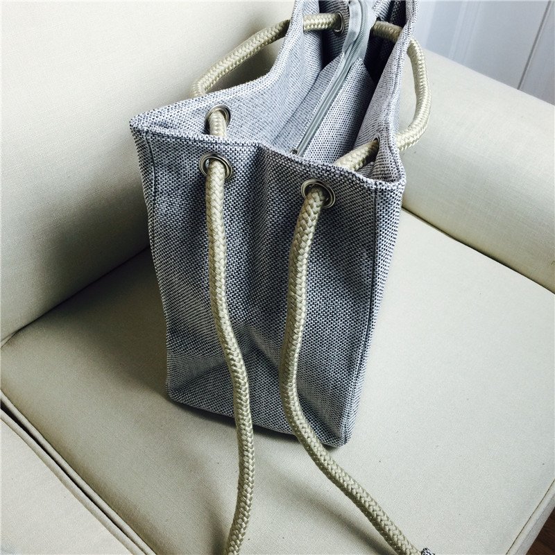 Summer cotton art RETRO Crossbody Bag with shoulder hand bill gray canvas5