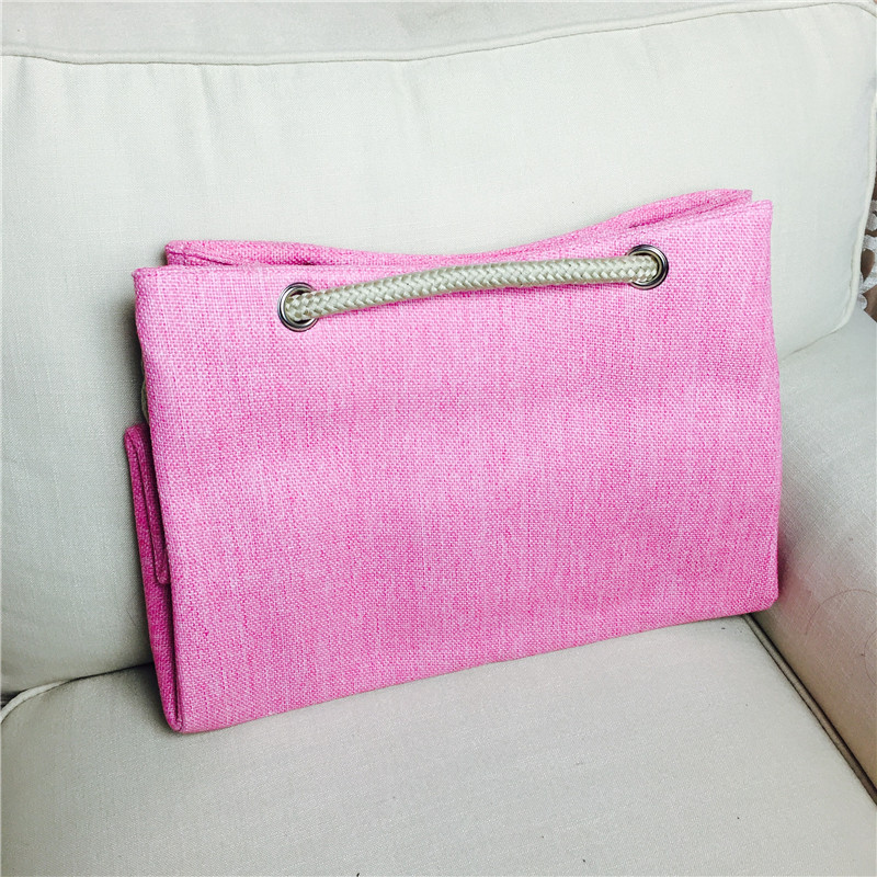 Summer cotton art RETRO Crossbody Bag with shoulder hand bill Pink Canvas1