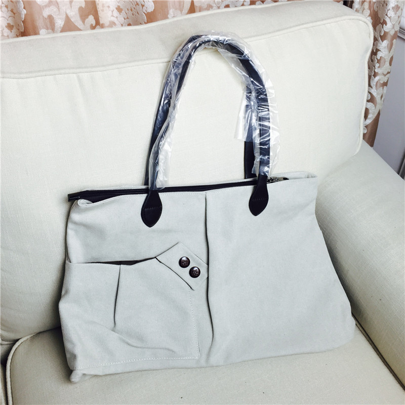 All-match casual handbag handbag shoulder bag shopping bag of rice white canvas students1