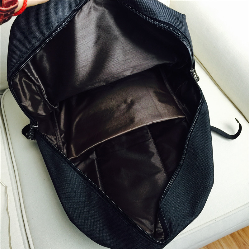 Brief double shoulder bag large capacity Travel Backpack college wind computer bag casual bag black canvas3