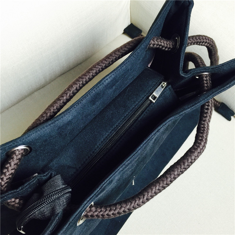 Fashion lady's flush cloth surface simple leisure large capacity Handbag Black Velvet cloth4