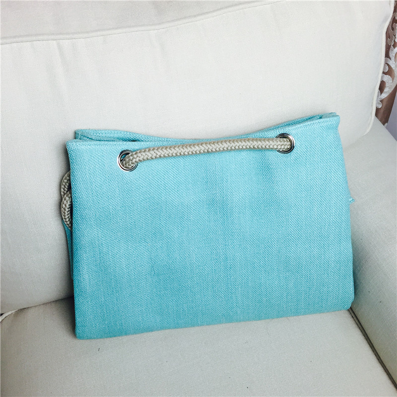 Summer cotton art RETRO Crossbody Bag with shoulder hand of blue canvas1