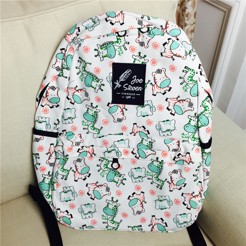 Print backpack, Korean version, shoulder bag, female college, lovely student bag, fancy canvas1