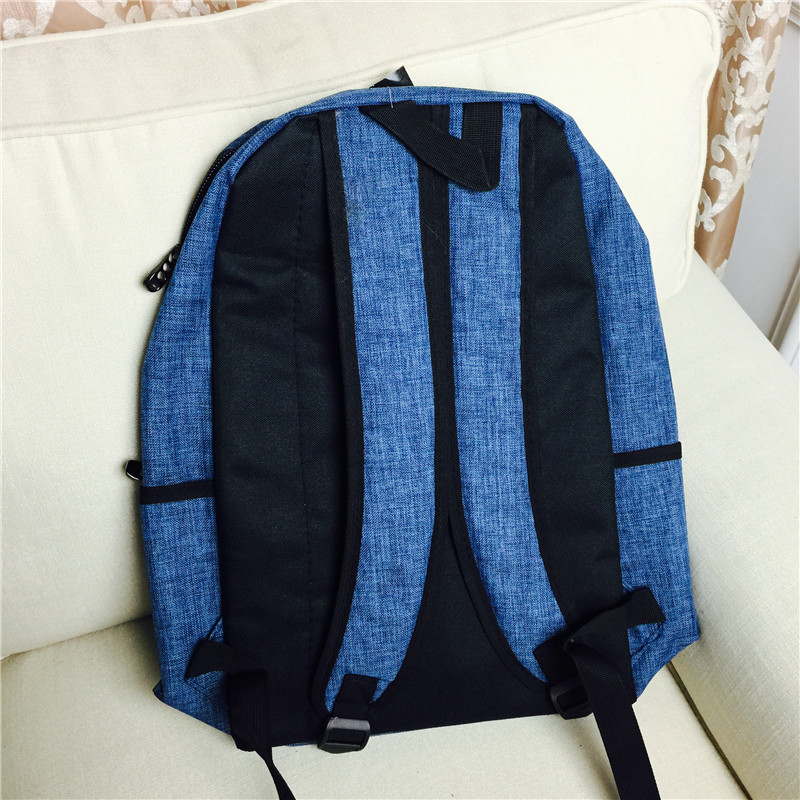 Simple shoulder bag big capacity Travel Backpack academy wind computer bag leisure bag blue canvas2