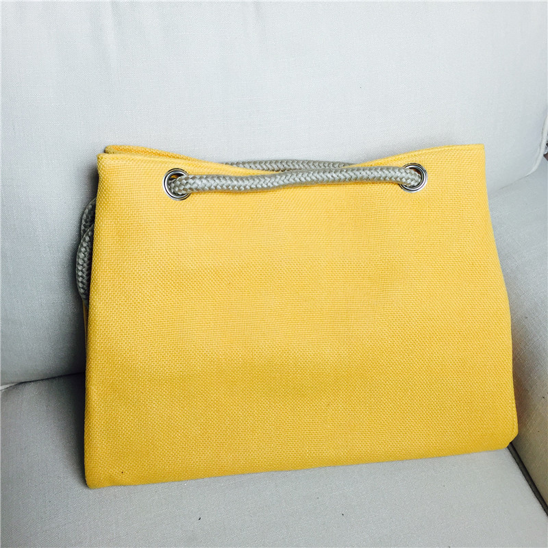 Summer cotton art RETRO Crossbody Bag with shoulder hand of yellow canvas1