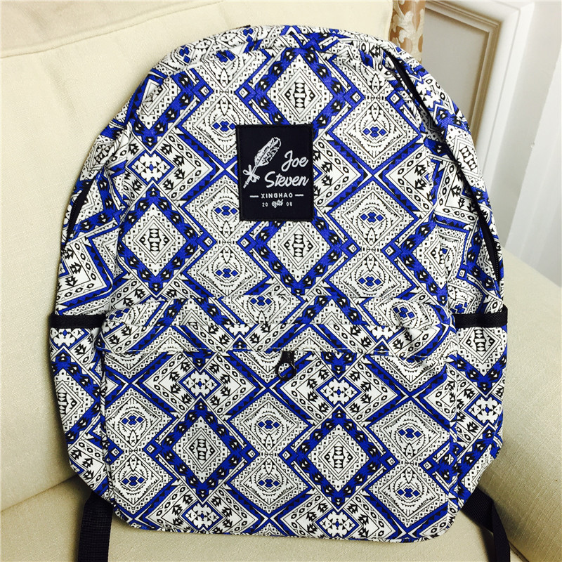Print backpack, Korean version, shoulder bag, female college, lovely student bag, fancy canvas1