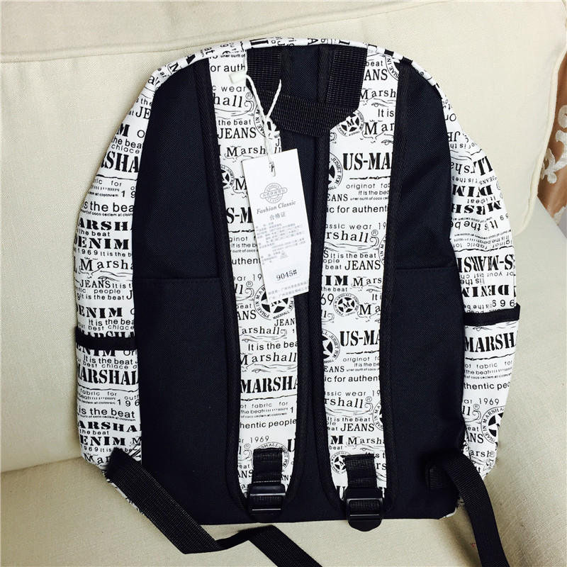 Print backpack, Korean version, shoulder bag, female college, lovely student bag, fancy canvas2
