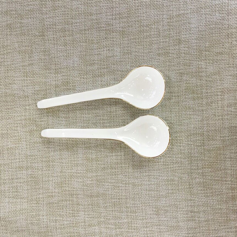 Proud of ceramic grade Bone China gold spoon to eat soup3