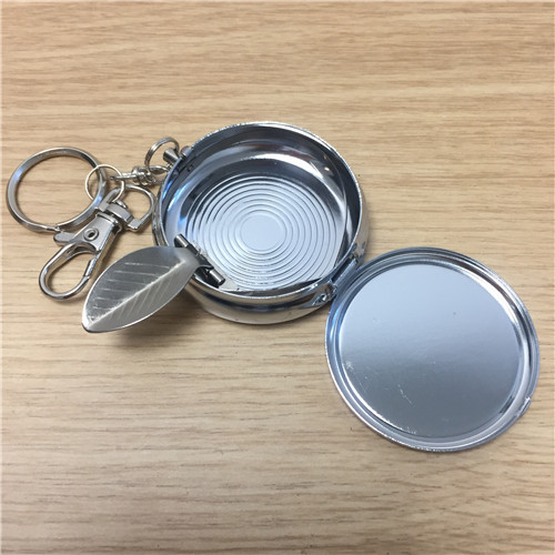 Pink paste drill round stainless steel portable Keychain Mini Mini ashtray3