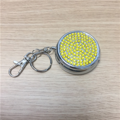 Yellow stick drill round stainless steel portable Keychain Mini Mini ashtray2