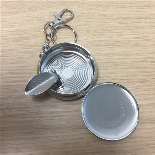 Circular stainless steel portable Keychain Mini Mini ashtray3