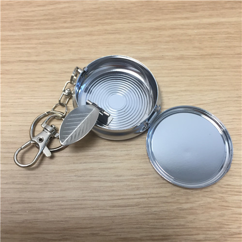 Purple and white stickers drill round stainless steel portable Keychain Mini Mini ashtray3
