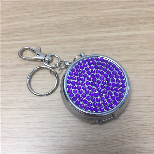 Purple stick drill round stainless steel portable Keychain Mini Mini ashtray2