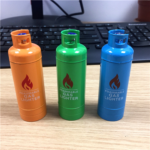 Gas bottle modeling green lighter creative personality windshield fire lighter creative gift1