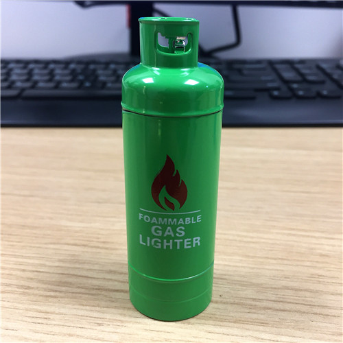 Gas bottle modeling green lighter creative personality windshield fire lighter creative gift2