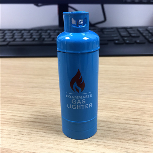 Gas bottle modeling blue lighter creative personality windshield fire lighter creative gift2