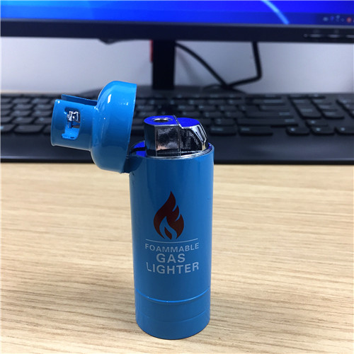 Gas bottle modeling blue lighter creative personality windshield fire lighter creative gift3