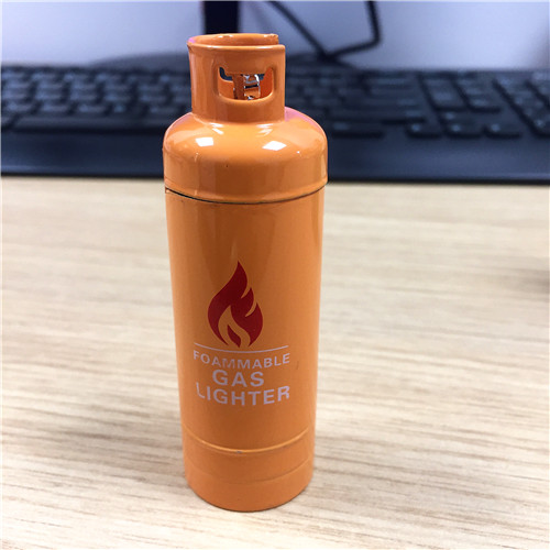 Gas bottle modeling orange lighter creative personality windshield fire lighter creative gift2