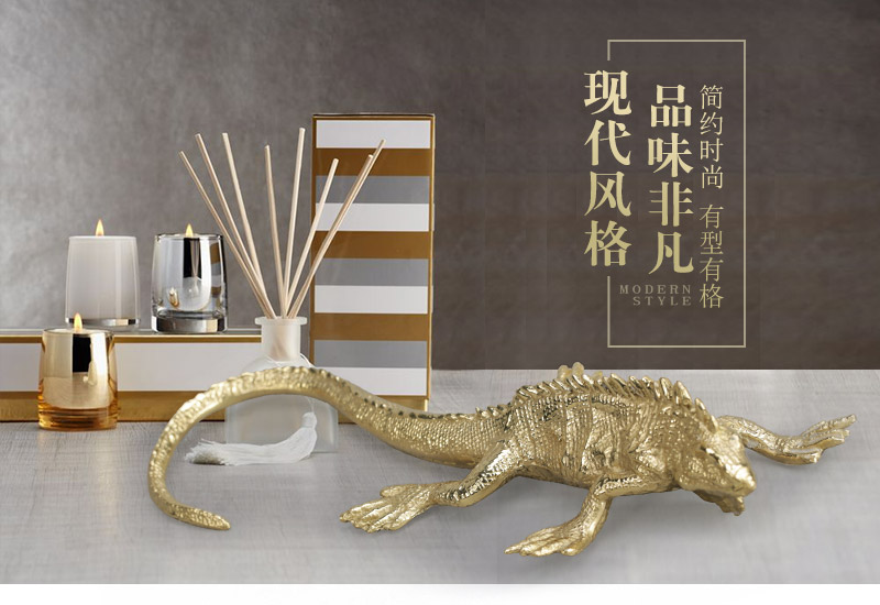 Golden lizard decorative ornaments1