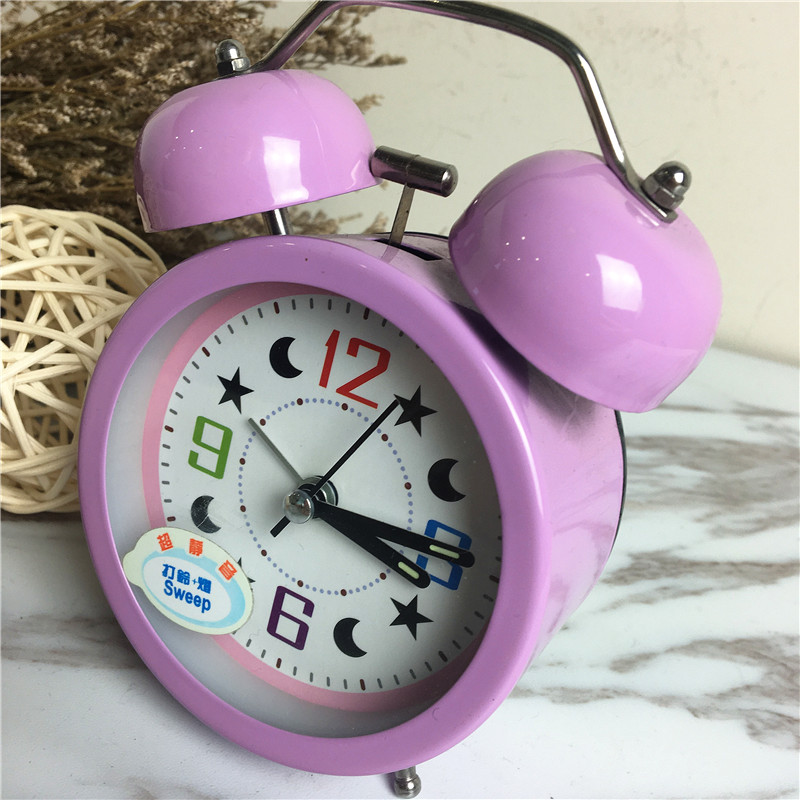 Simple creative round bell alarm (purple)4