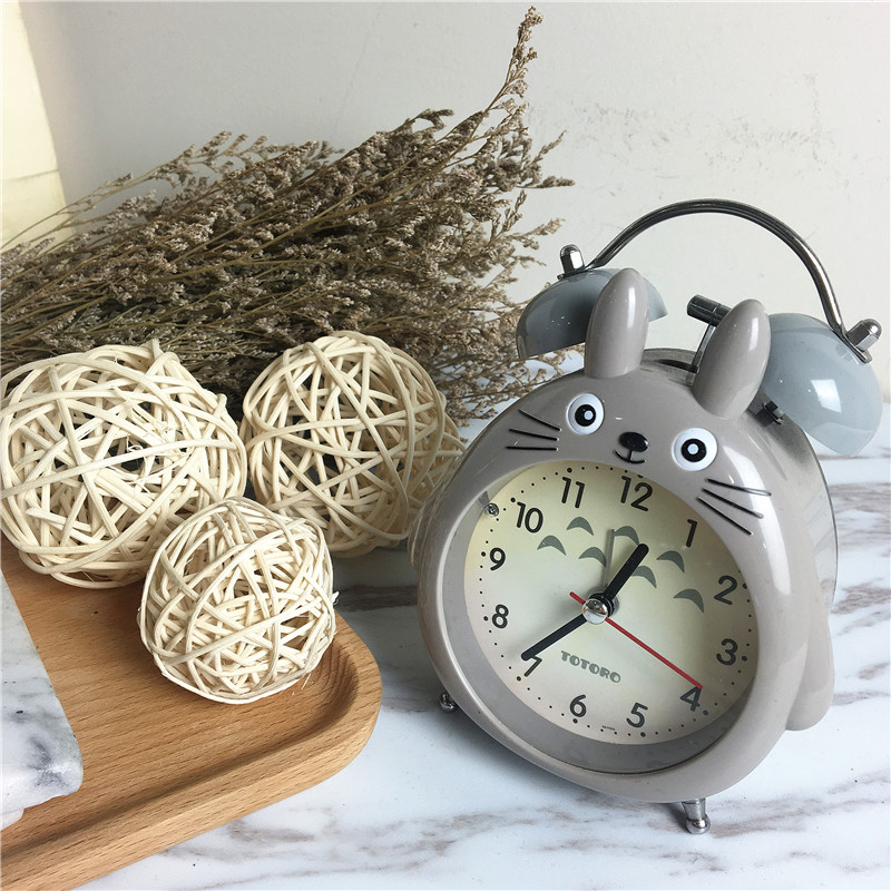 Totoro cartoon creative bell alarm (gray)1