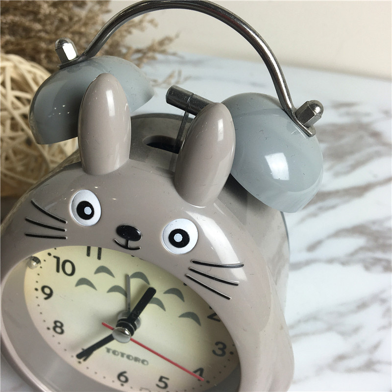 Totoro cartoon creative bell alarm (gray)2