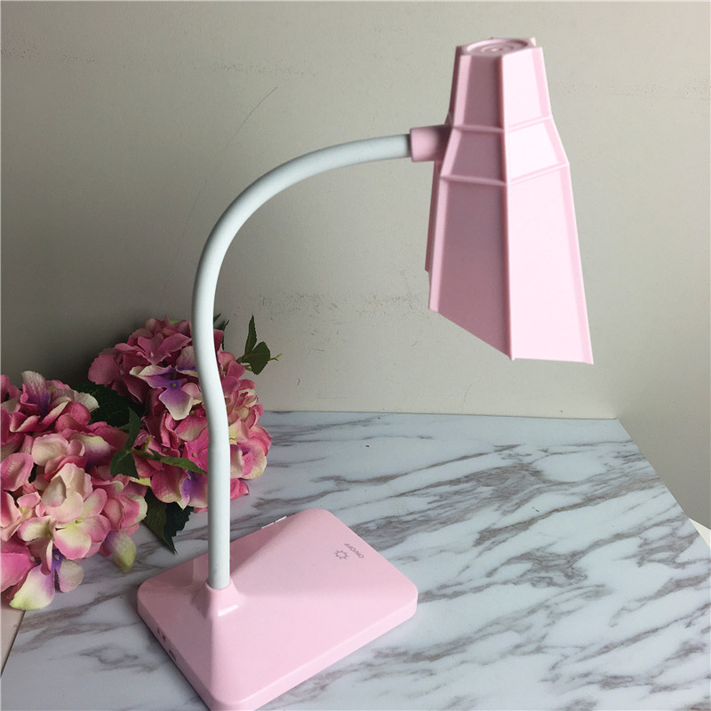 Led charging eye learning long table lamp (pink)1