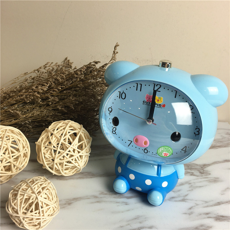 Cute cartoon pig voice alarm clock (blue)1