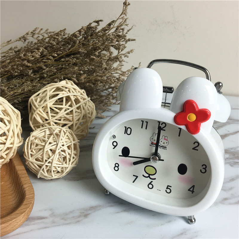 Bedside Alarm Clock creative cartoon rabbit (white)1