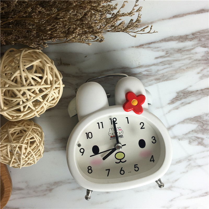 Bedside Alarm Clock creative cartoon rabbit (white)3