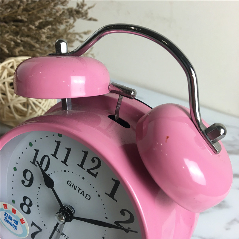 Simple creative round bell alarm (pink)2