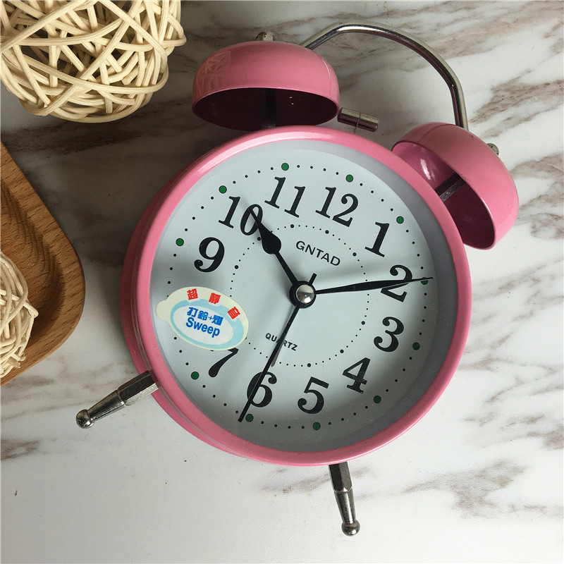Simple creative round bell alarm (pink)3