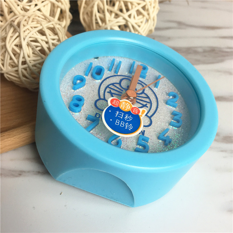 Round cute cartoon lazy alarm clock (blue)4