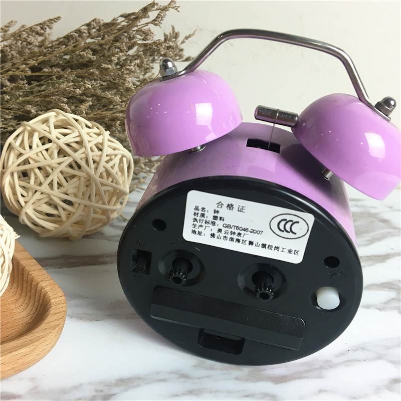 Simple creative round bell alarm (purple)2