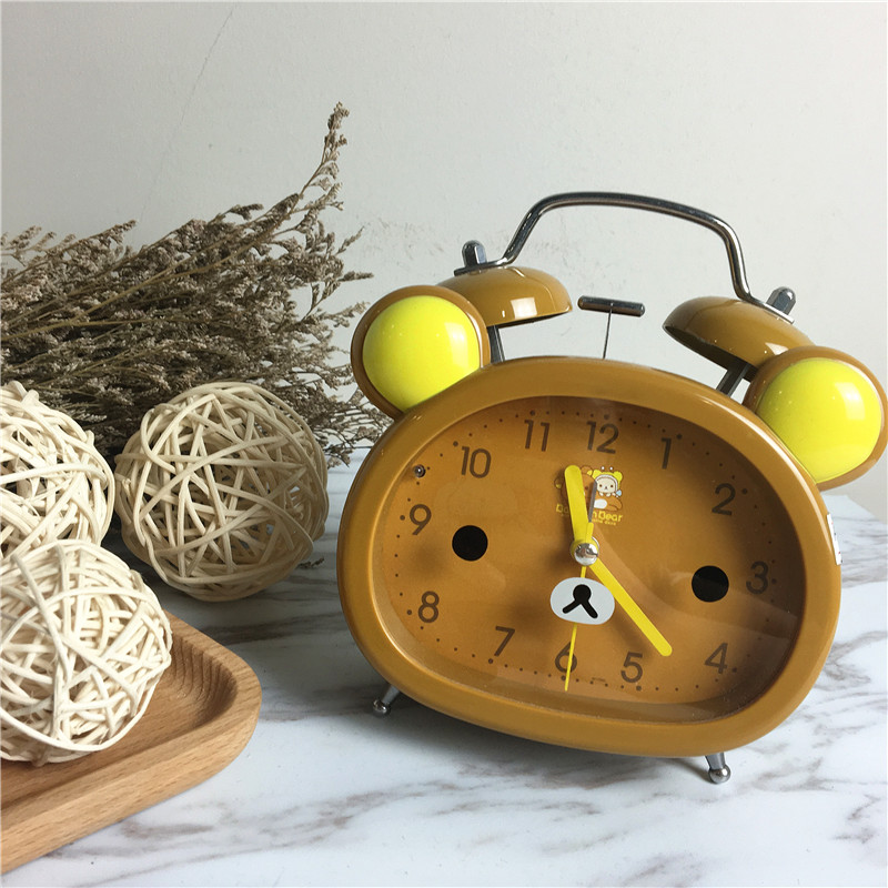 Bear cartoon creative square bell alarm (yellow)1